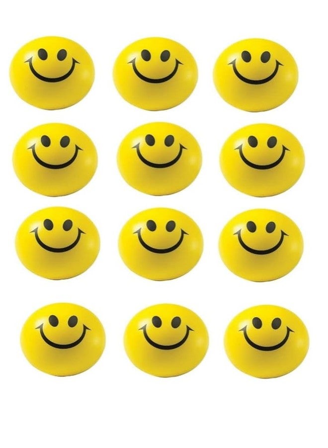 FULLFILLS Yellow Smile Funny Face Stress Balls, Mini Foam Balls, Happy Smile Stress Balls for School Carnival Reward, Party Bag Gift Fillers (Pack of 12 PCS) - Image 2